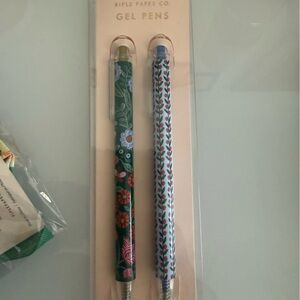 Rifle Paper Co. Gel Pens with Floral Patterns in Green and Blue
